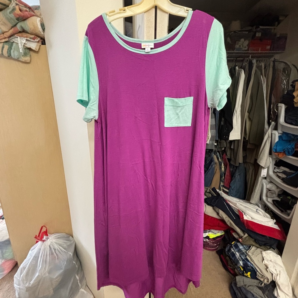 Lularoe Colorful Short Sleeve Dress with Pocket lularoe